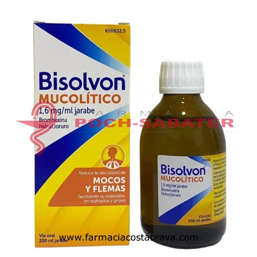 BISOLVON MUCOLITICO 1,6 mg/ ml JARABE, 1 frasco de 200 ml