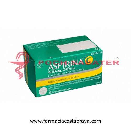 ASPIRINA C 400 mg/240 mg COMPRIMIDOS EFERVESCENTES , 20 comprimidos