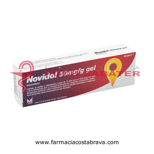 NOVIDOL 50 mg/g GEL , 1 tubo de 60 g