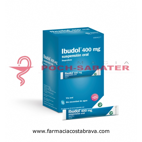 IBUDOL 400 MG SUSPENSION ORAL , 20 sobres