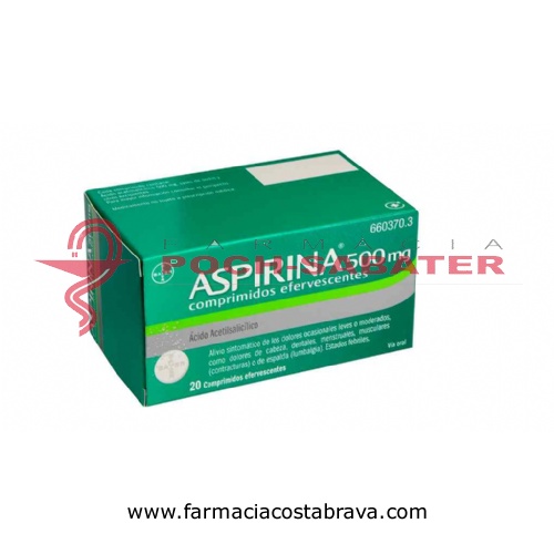 ASPIRINA 500 mg COMPRIMIDOS EFERVESCENTES , 20 comprimidos