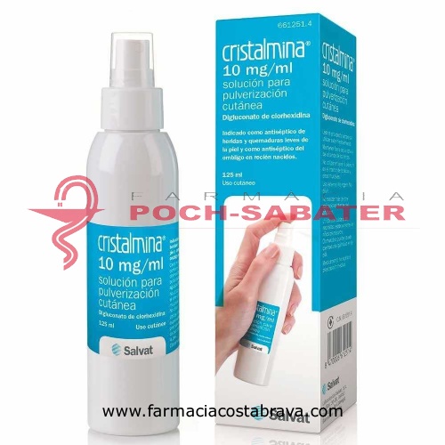 CRISTALMINA 10 mg/ml SOLUCION PARA PULVERIZACION CUTANEA, 1 frasco de 125 ml