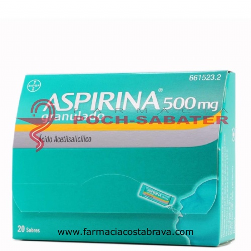 ASPIRINA 500 mg GRANULADO , 20 sobres