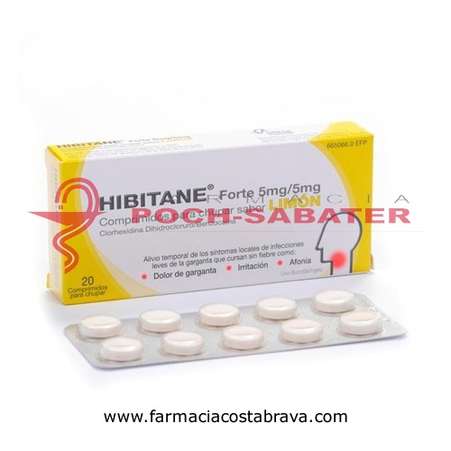 HIBITANE  5 mg/5 mg COMPRIMIDOS PARA CHUPAR SABOR LIMON , 20 comprimidos