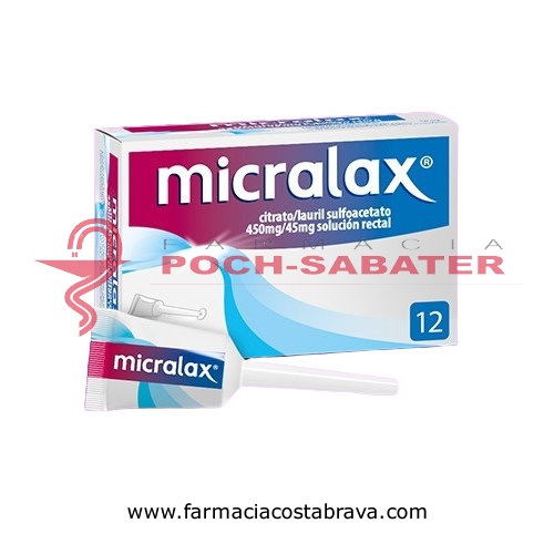 MICRALAX CITRATO/LAURIL SULFOACETATO 450 mg/45 mg solucion rectal , 12 enemas