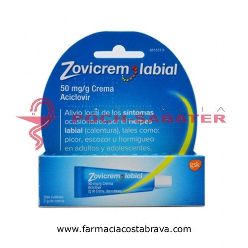 ZOVICREM LABIAL 50 mg/g CREMA, 1 tubo de 2 g