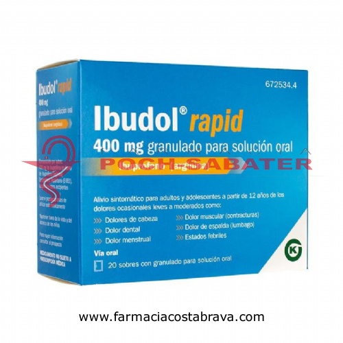 IBUDOL RAPID 400 mg GRANULADO PARA SOLUCION ORAL , 20 sobres