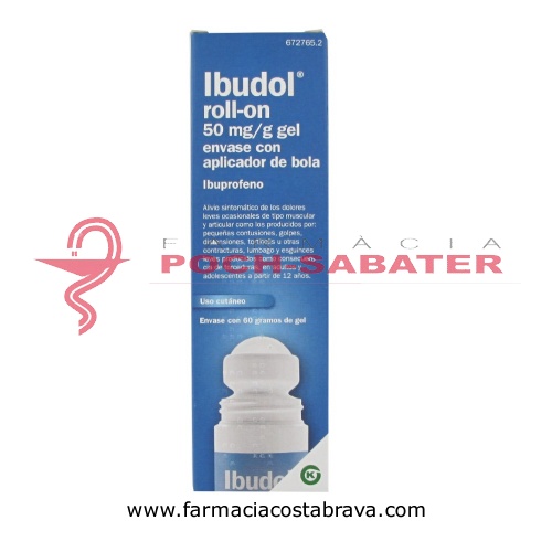 IBUDOL ROLL-ON 50 MG/G GEL ENVASE CON APLICADOR DE BOLA , 1 tubo de 60 g