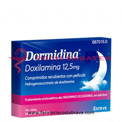 DORMIDINA DOXILAMINA 12,5 mg COMPRIMIDOS RECUBIERTOS CON PELICULA , 14 comprimidos