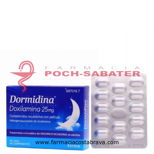 DORMIDINA DOXILAMINA 25 mg COMPRIMIDOS RECUBIERTOS CON PELICULA , 14 comprimidos