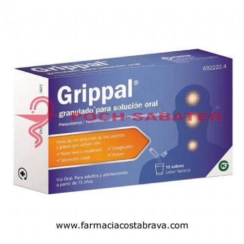 GRIPPAL CON FENILEFRINA GRANULADO PARA SOLUCION ORAL , 10 sobres