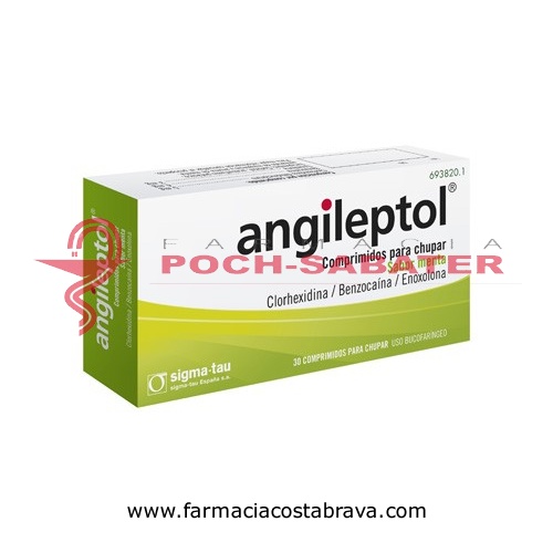 ANGILEPTOL COMPRIMIDOS PARA CHUPAR SABOR MENTA, 30 comprimidos