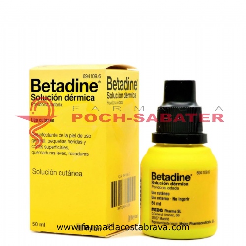 BETADINE 100 MG/ML SOLUCIÓN CUTÁNEA , 1 frasco de 50 ml