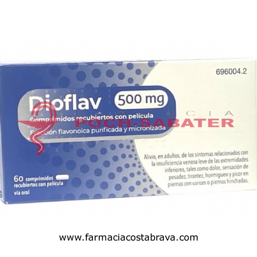 DIOFLAV 500 MG COMPRIMIDOS RECUBIERTOS CON PELICULA, 60 comprimidos