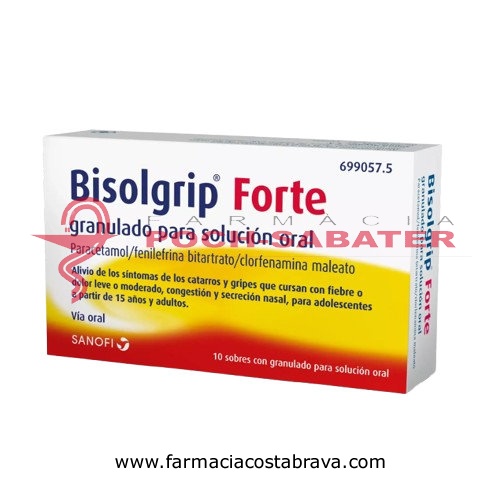 BISOLGRIP FORTE GRANULADO PARA SOLUCION ORAL , 10 sobres