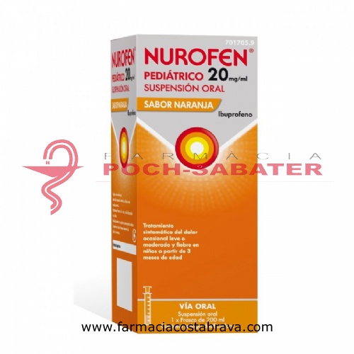 NUROFEN PEDIATRICO  20 MG/ML SUSPENSION ORAL SABOR NARANJA 1 frasco de 200 ml