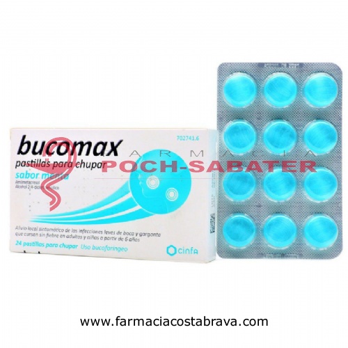 BUCOMAX PASTILLAS PARA CHUPAR SABOR MENTA , 24 pastillas