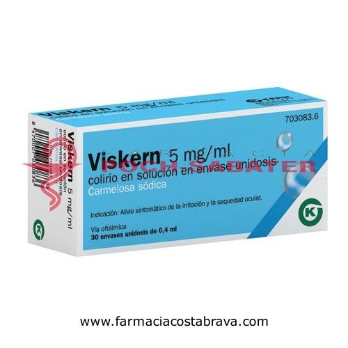 ViSKERN 5 MG/ML COLIRIO EN SOLUCION EN ENVASE UNIDOSIS , 30 envases unidosis de 0,4 ml