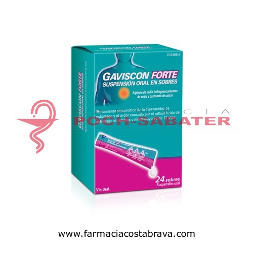 GAVISCON FORTE SUSPENSION ORAL EN SOBRES , 24 sobres