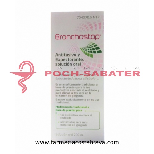 BRONCHOSTOP ANTITUSIVO Y EXPECTORANTE SOLUCION ORAL , 1 frasco de 200 ml