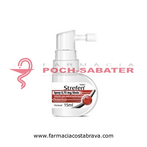 STREFEN SPRAY 8,75 MG/DOSIS SOLUCION PARA PULVERIZACION BUCAL SABOR MENTA , 15 ml