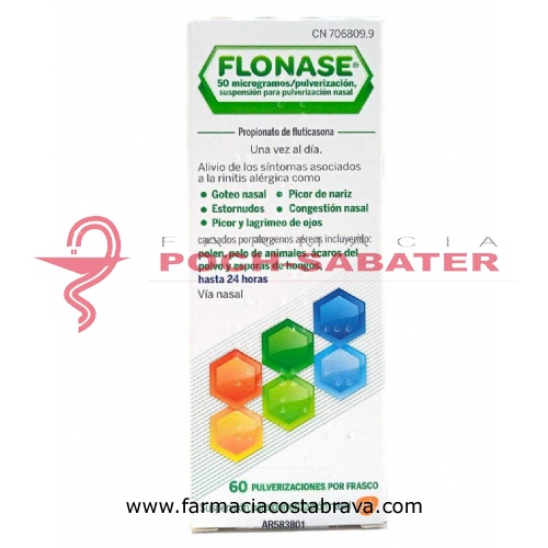 FLONASE 50 MICROGRAMOS/PULVERIZACION SUSPENSION PARA PULVERIZACION NASAL, 60 pulverizaciones