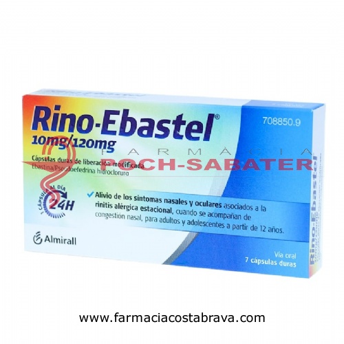 RINO-EBASTEL 10 mg/120 mg CAPSULAS DURAS DE LIBERACION MODIFICADA , 7 cápsulas