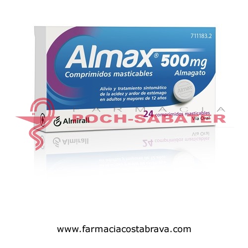 ALMAX 500 mg COMPRIMIDOS MASTICABLES,24 comprimidos