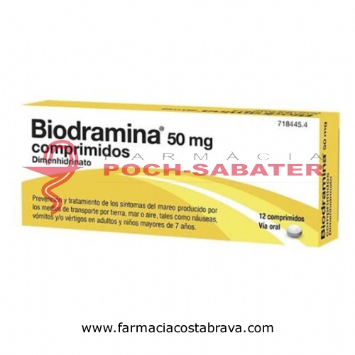 BIODRAMINA 50 mg COMPRIMIDOS , 12 comprimidos