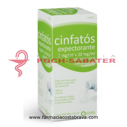 CINFATOS EXPECTORANTE 2 mg/ml + 20 mg/ml SOLUCION ORAL, 1 frasco de 200 ml