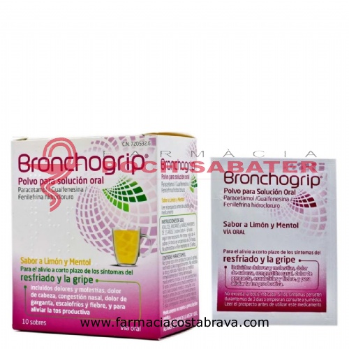 BRONCHOGRIP POLVO PARA SOLUCION ORAL, 10 sobres
