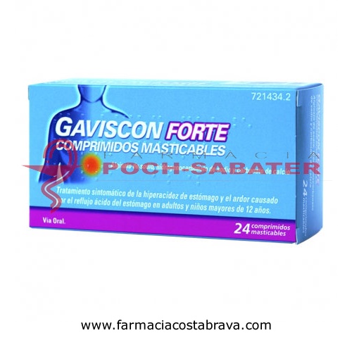 GAVISCON FORTE COMPRIMIDOS MASTICABLES,24 comprimidos