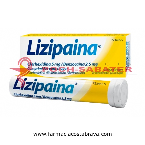 LIZIPAINA CLORHEXIDINA 5 MG/BENZOCAINA 2,5 MG COMPRIMIDOS PARA CHUPAR ,20 comprimidos