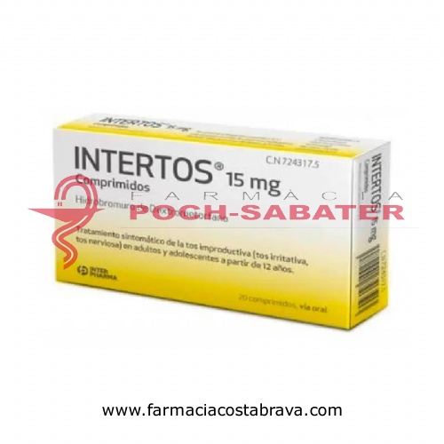 INTERTOS 15 MG COMPRIMIDOS, 20 comprimidos