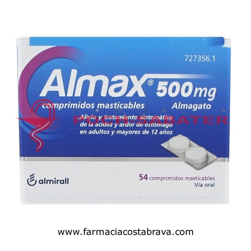 ALMAX 500 mg COMPRIMIDOS MASTICABLES,54 comprimidos