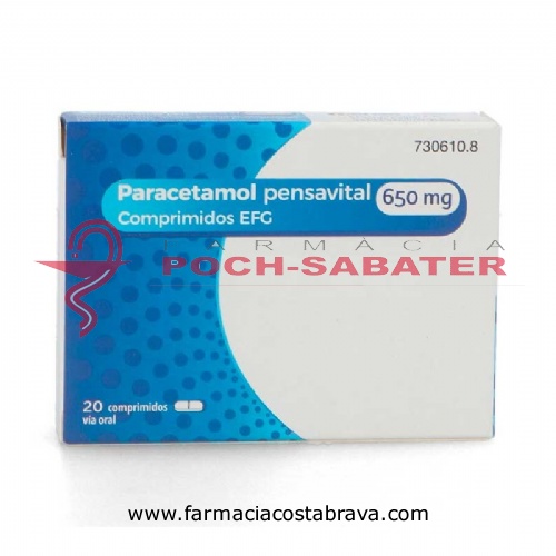 PARACETAMOL PENSAVITAL 650 MG COMPRIMIDOS EFG, 20 comprimidos