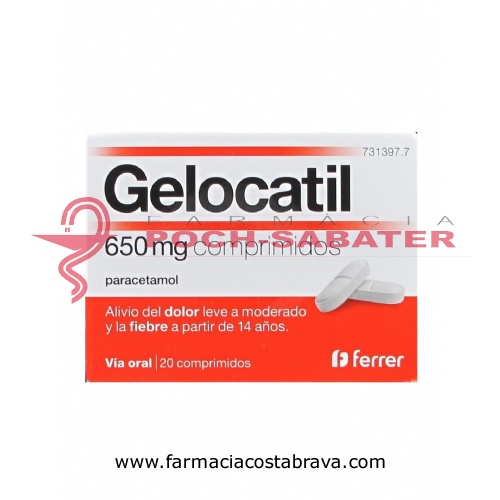 GELOCATIL 650 mg COMPRIMIDOS, 20 comprimidos