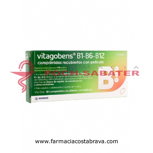 VITAGOBENS B1 B6 B12 COMPRIMIDOS RECUBIERTOS CON PELICULA, 30 comprimidos