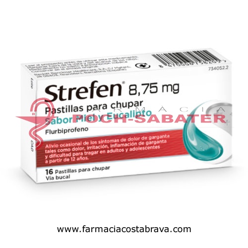 STREFEN 8,75 MG PASTILLAS PARA CHUPAR SABOR MIEL Y EUCALIPTO, 16 pastillas