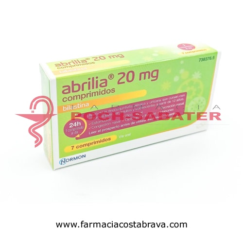ABRILIA 20 MG COMPRIMIDOS EFG, 7 comprimidos (Blister Al/Al/PA-PVC)