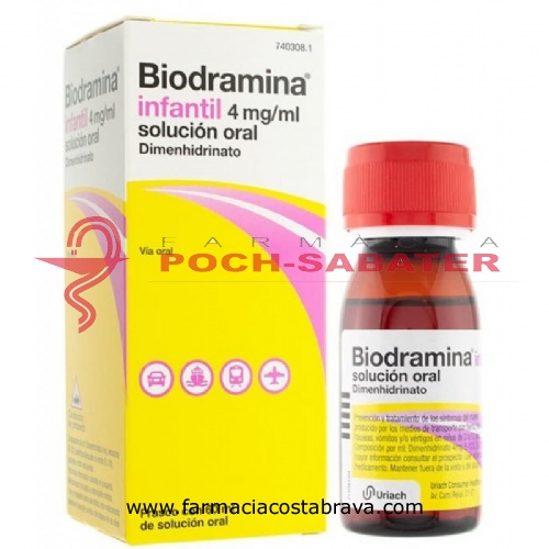 BIODRAMINA  INFANTIL 4 mg/ml SOLUCION ORAL , 1 frasco de 60 ml