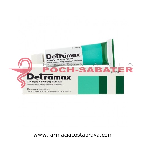 DETRAMAX 2,5 mg/g + 15 mg/g POMADA , 1 tubo de 30 g