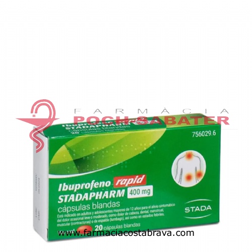 IBUPROFENO RAPID STADAPHARM 400 MG CAPSULAS BLANDAS, 20 cápsulas