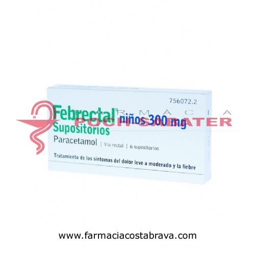 FEBRECTAL NIÑOS 300 MG SUPOSITORIOS , 6 supositorios