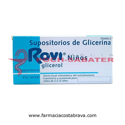 SUPOSITORIOS DE GLICERINA ROVI NIÑOS, 12 supositorios
