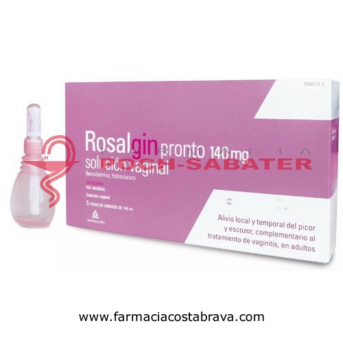 ROSALGIN PRONTO 140 mg SOLUCIÓN VAGINAL, 5 envases unidosis de 140 ml