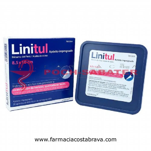 LINITUL APOSITO IMPREGNADO, 20 apósitos de 8,5 x 10 cm