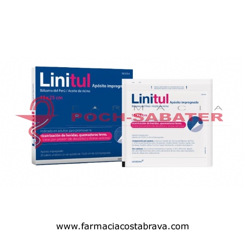 LINITUL APOSITO IMPREGNADO, 20 apósitos de 15 x 25 cm