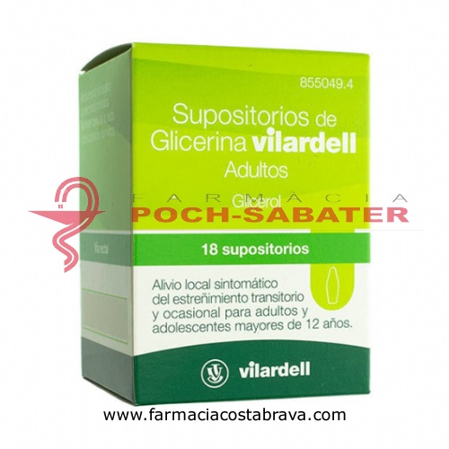 SUPOSITORIOS DE GLICERINA VILARDELL ADULTOS, 18 supositorios