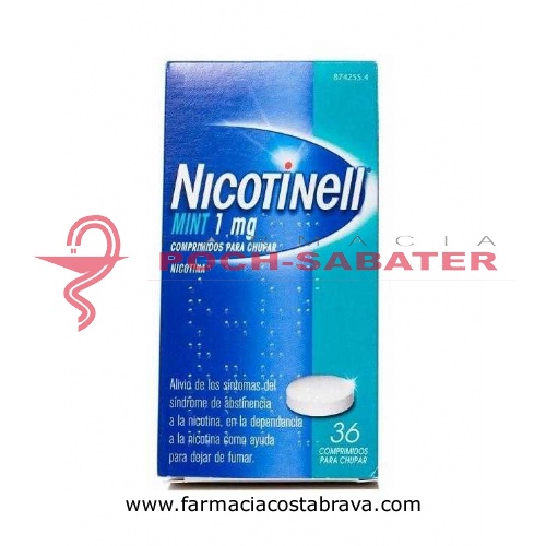 NICOTINELL MINT 1 mg COMPRIMIDOS PARA CHUPAR, 36 comprimidos
